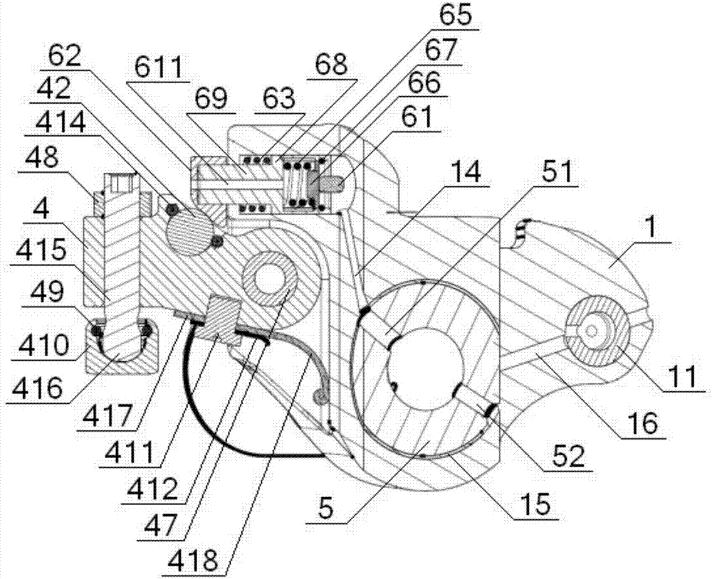 Heavy-duty diesel engine split type rocker arm brake mechanism for commercial vehicle