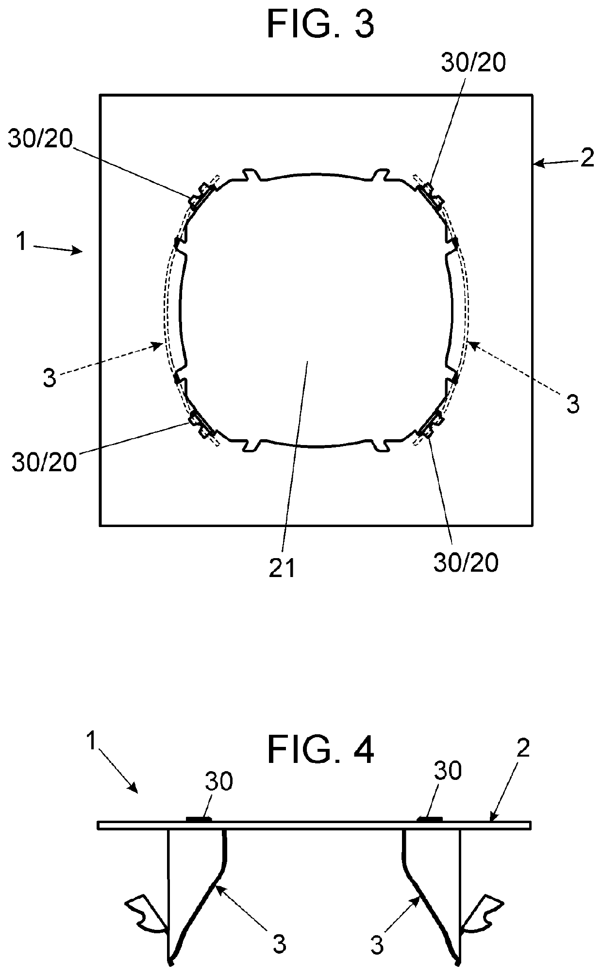 Fastening assembly for electric and/or electronic devices that can be built-in