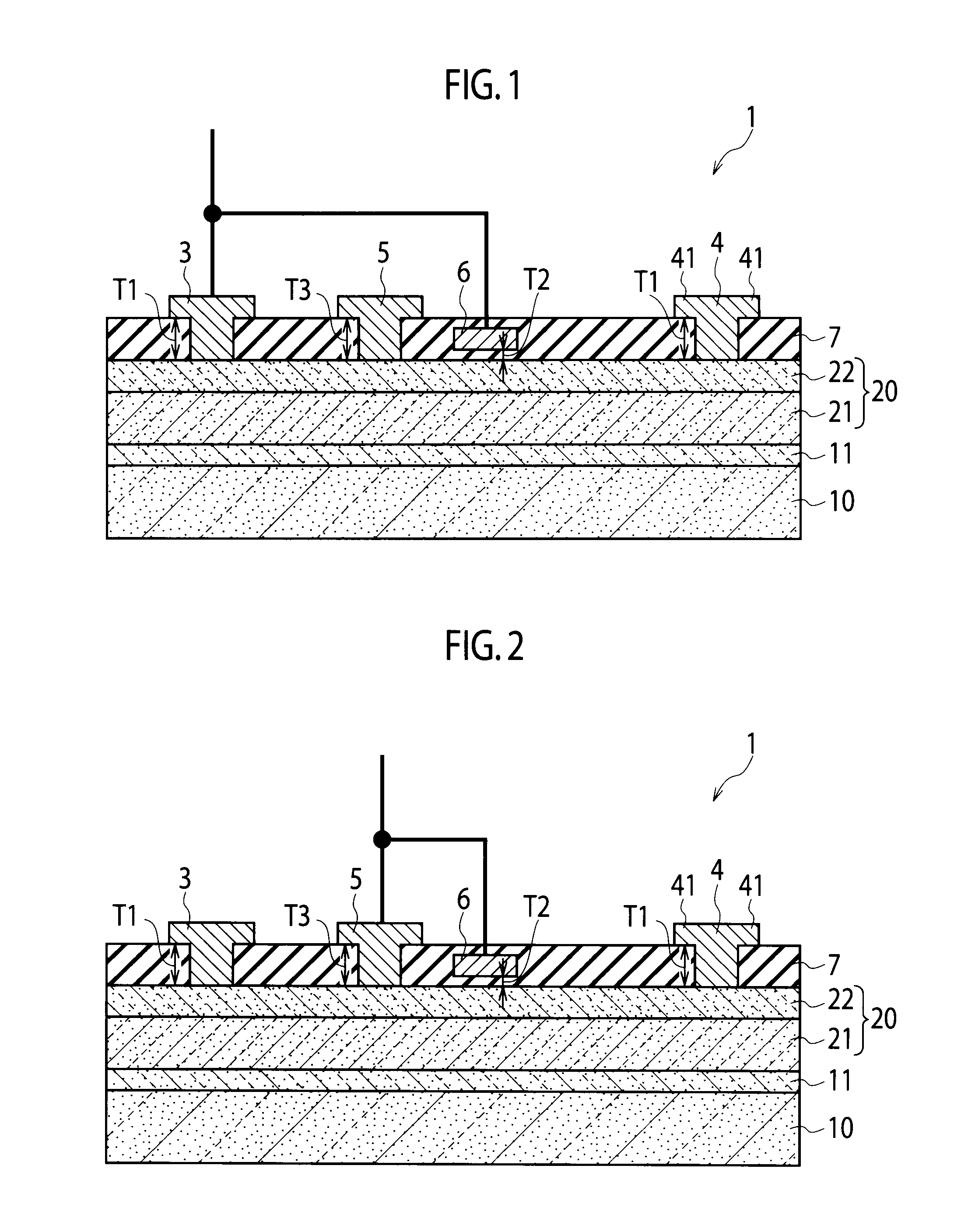 Compound semiconductor device having insulation film with different film thicknesses beneath electrodes