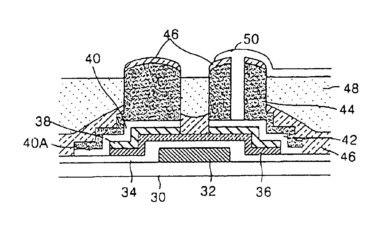 Liquid crystal display device with an ink-jet color filter and process for fabricating the same