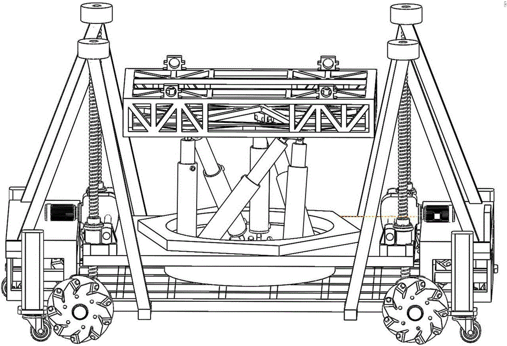 Civil aircraft undercarriage assembling and disassembling vehicle suitable for multiple aircraft types