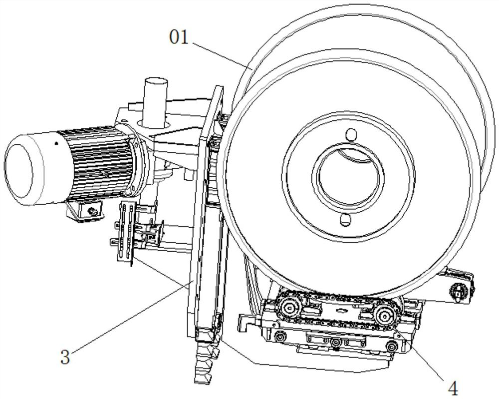 Automatic feeding and discharging method for welding wire spool