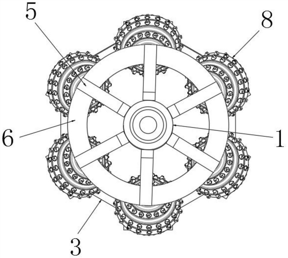 Pure rolling supporting and cutting integrated reamer bit