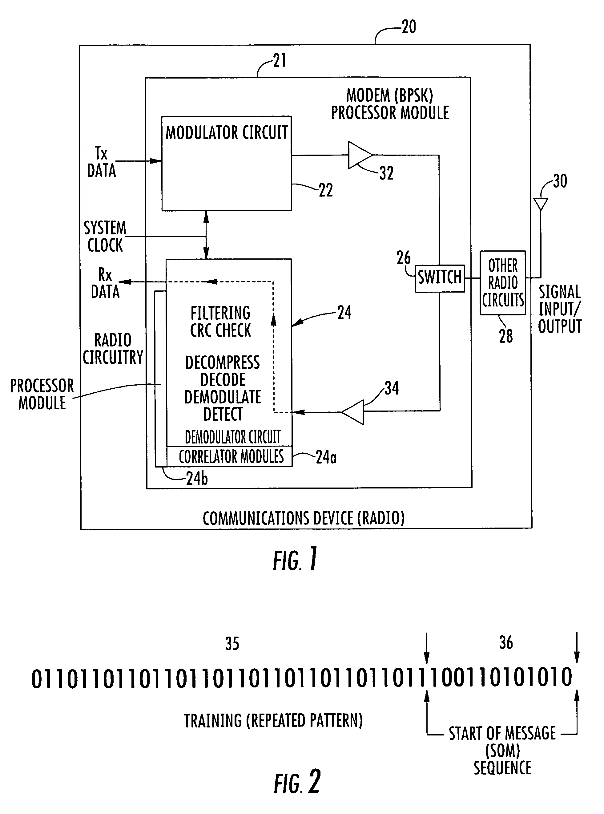 Communications device and related method that detects symbol timing