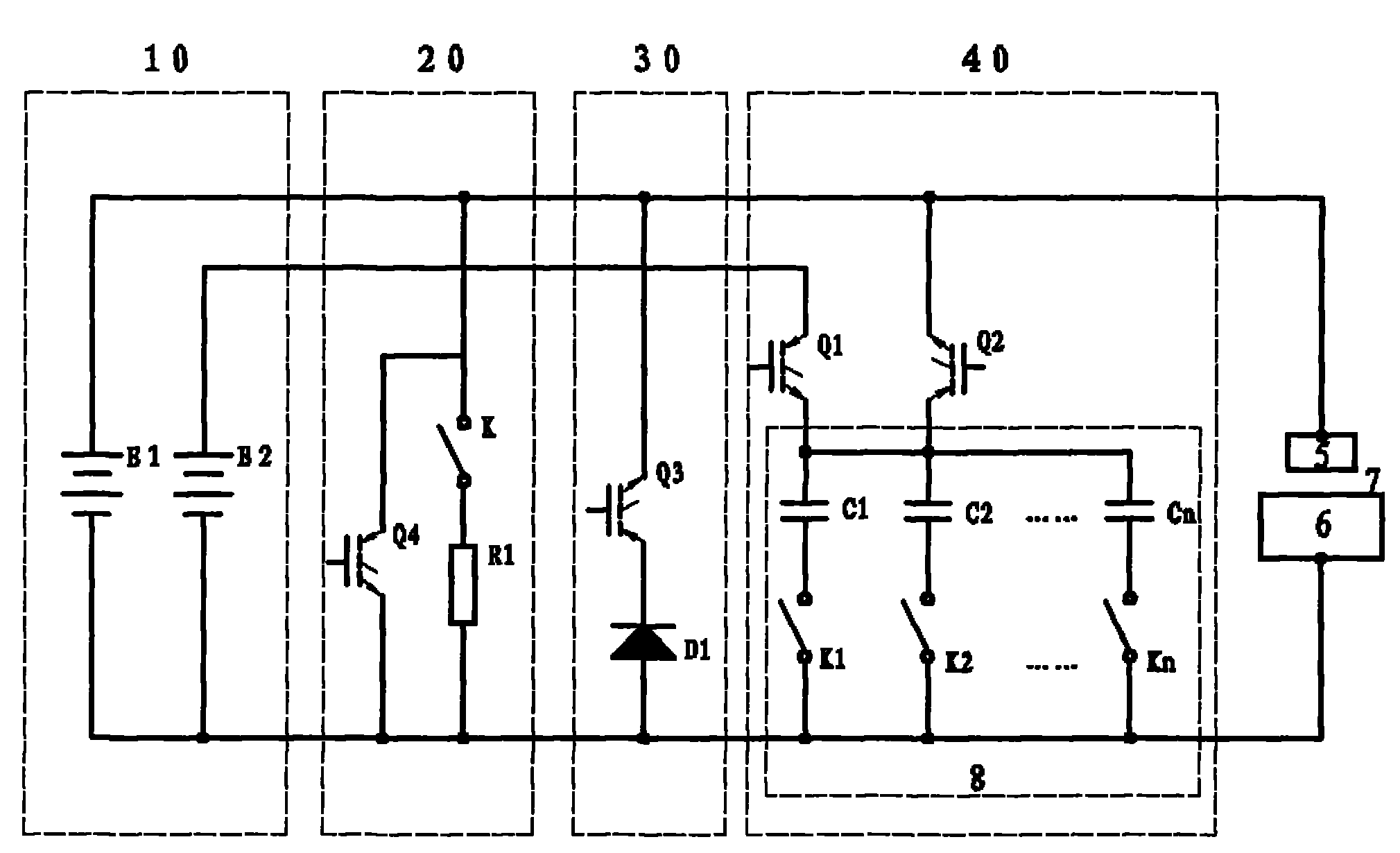 Discharge circuit of electrosparking power supply