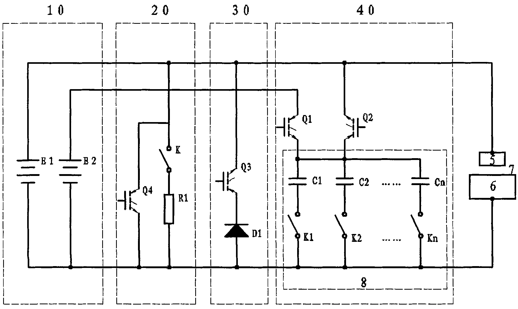 Discharge circuit of electrosparking power supply