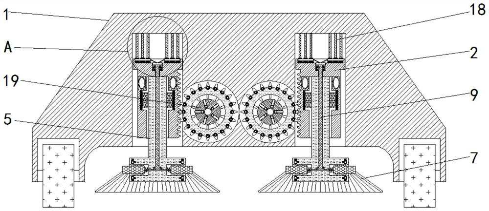 Intelligent floor sweeping robot capable of adjusting contact area according to abrasion degree