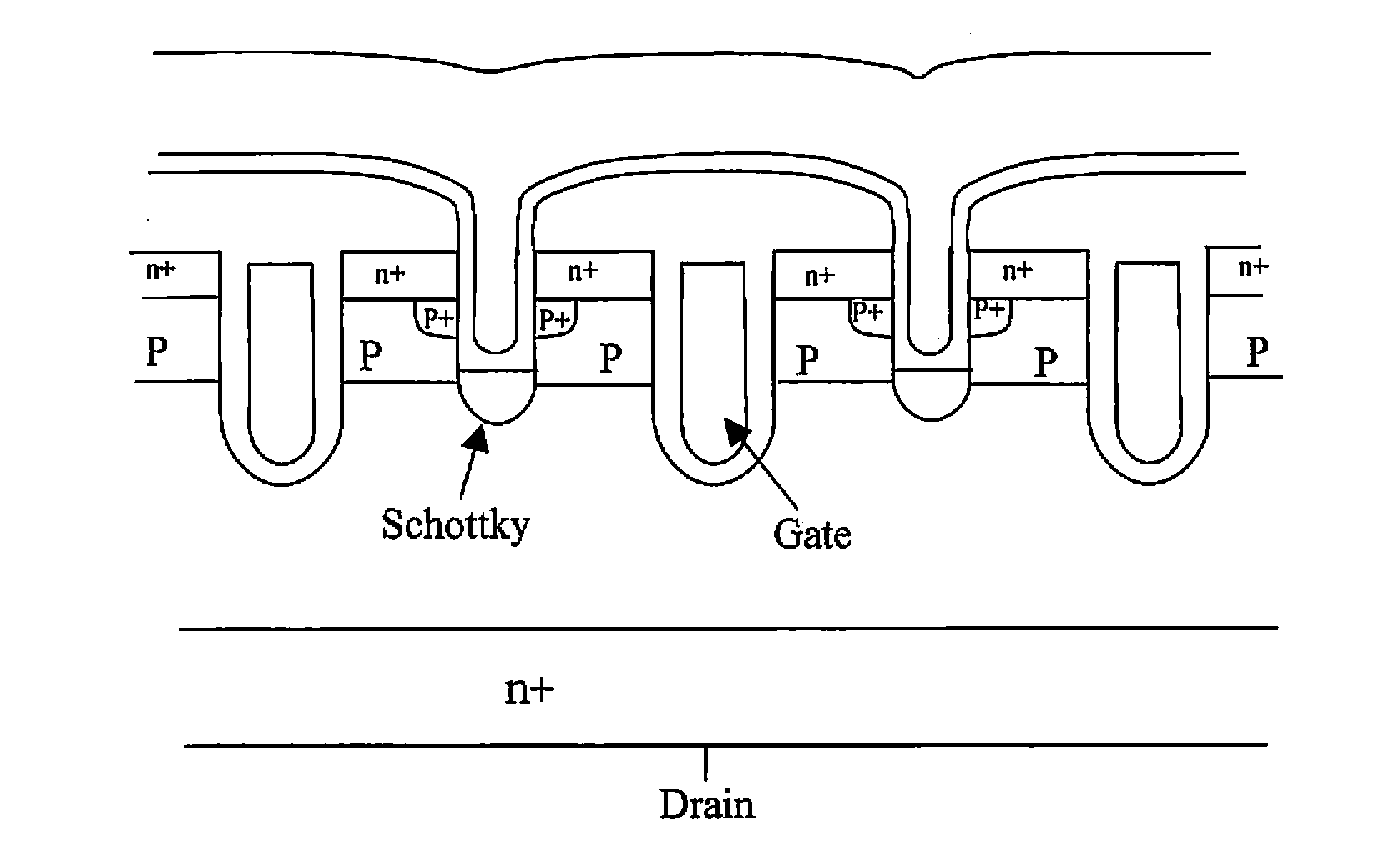 Planar srfet using no additional masks and layout method