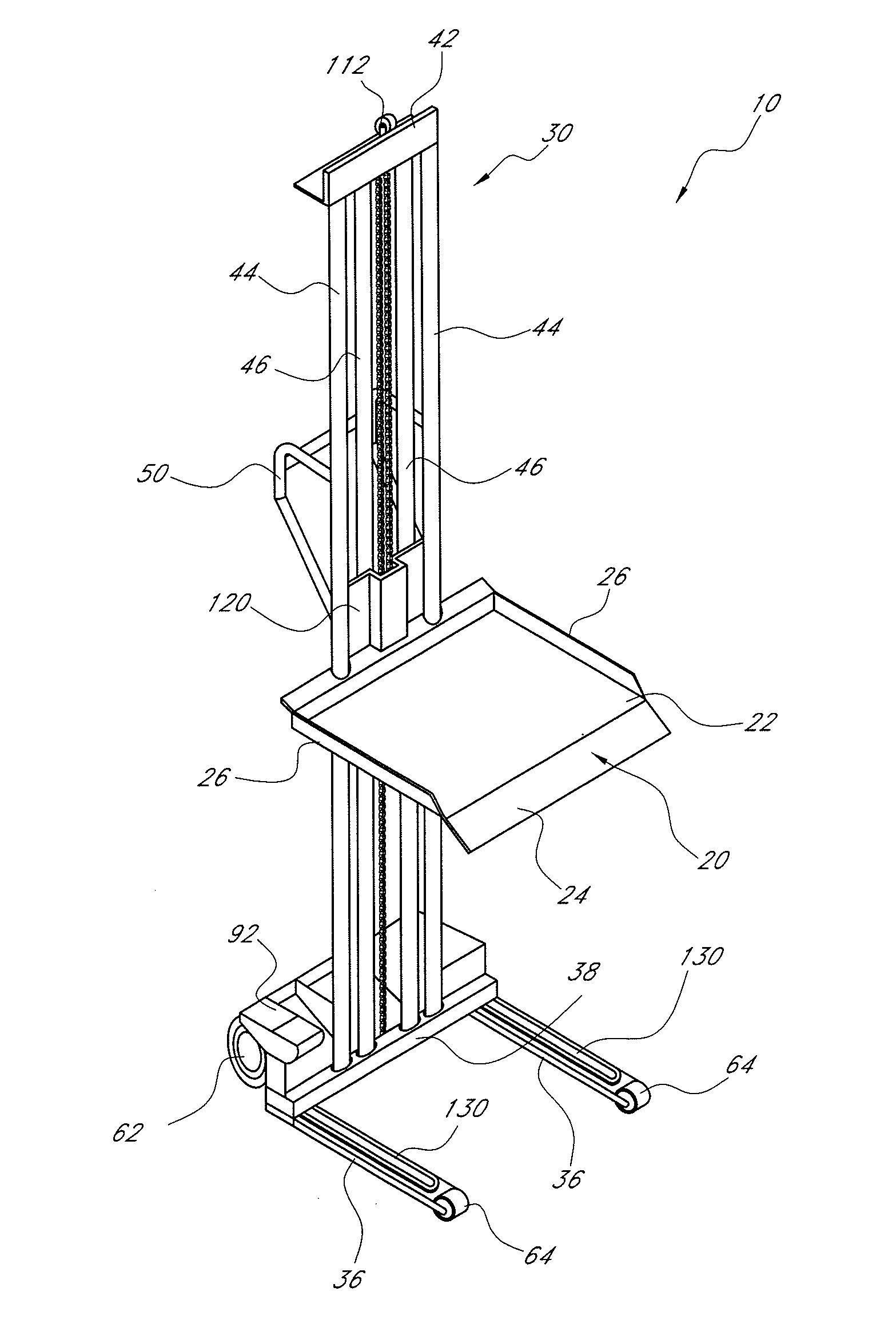 Powered hand truck with vertically movable platform