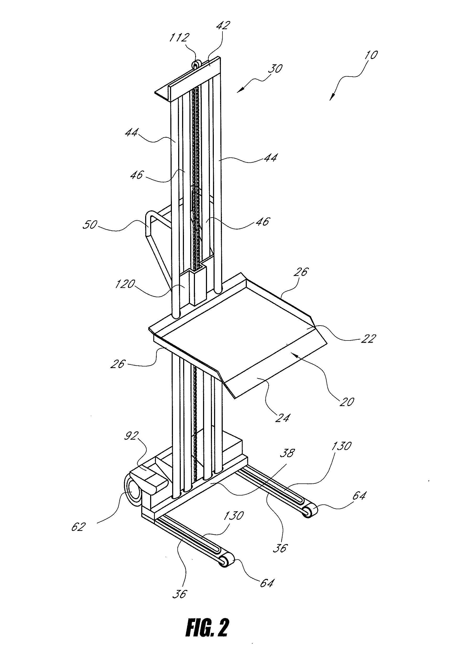 Powered hand truck with vertically movable platform