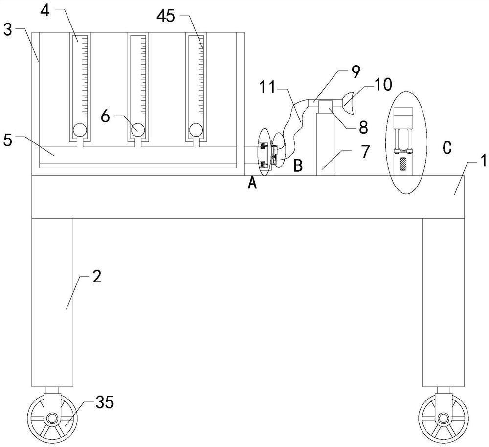 A breathing training device for breathing care