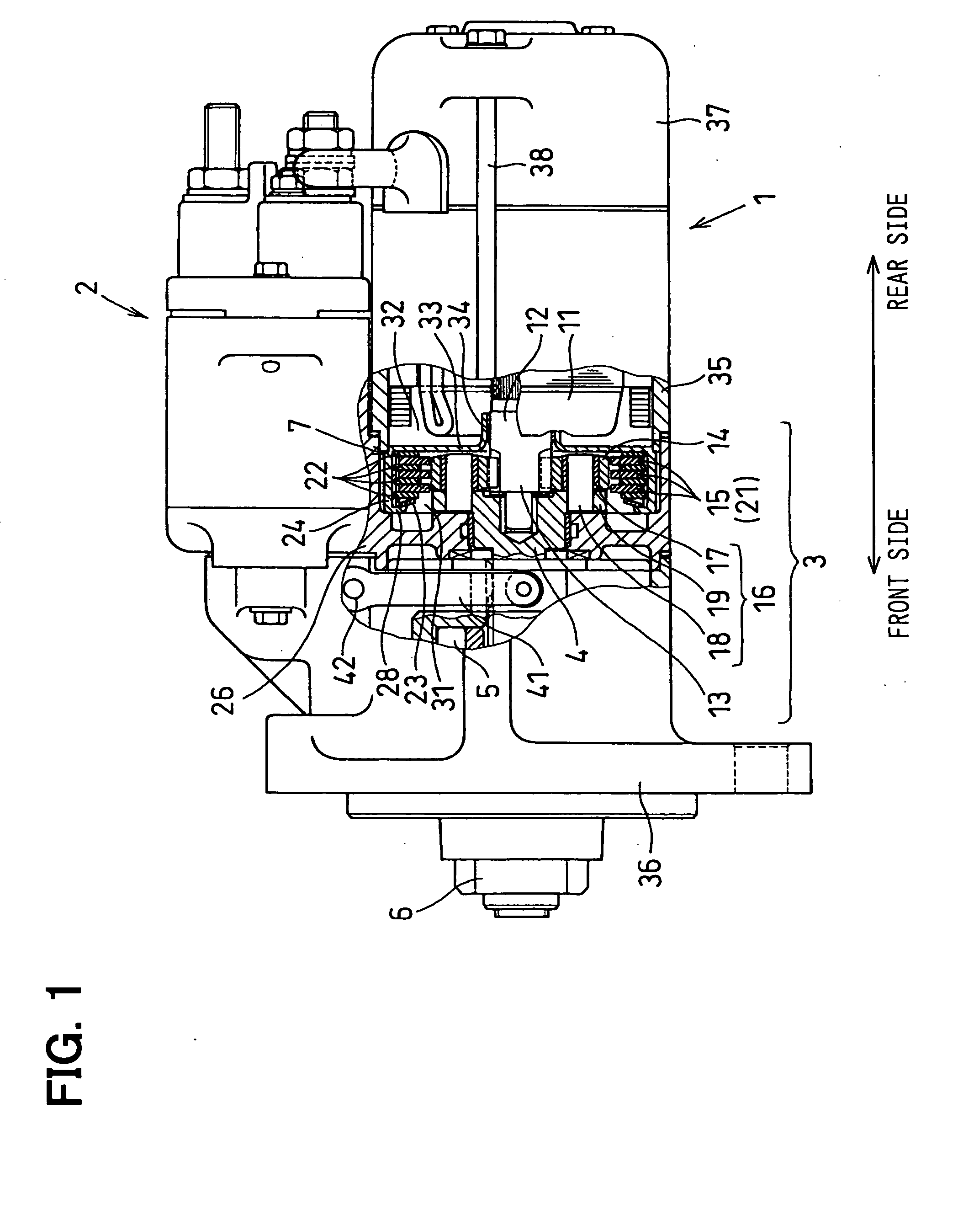 Starter having excessive-torque-absorbing device