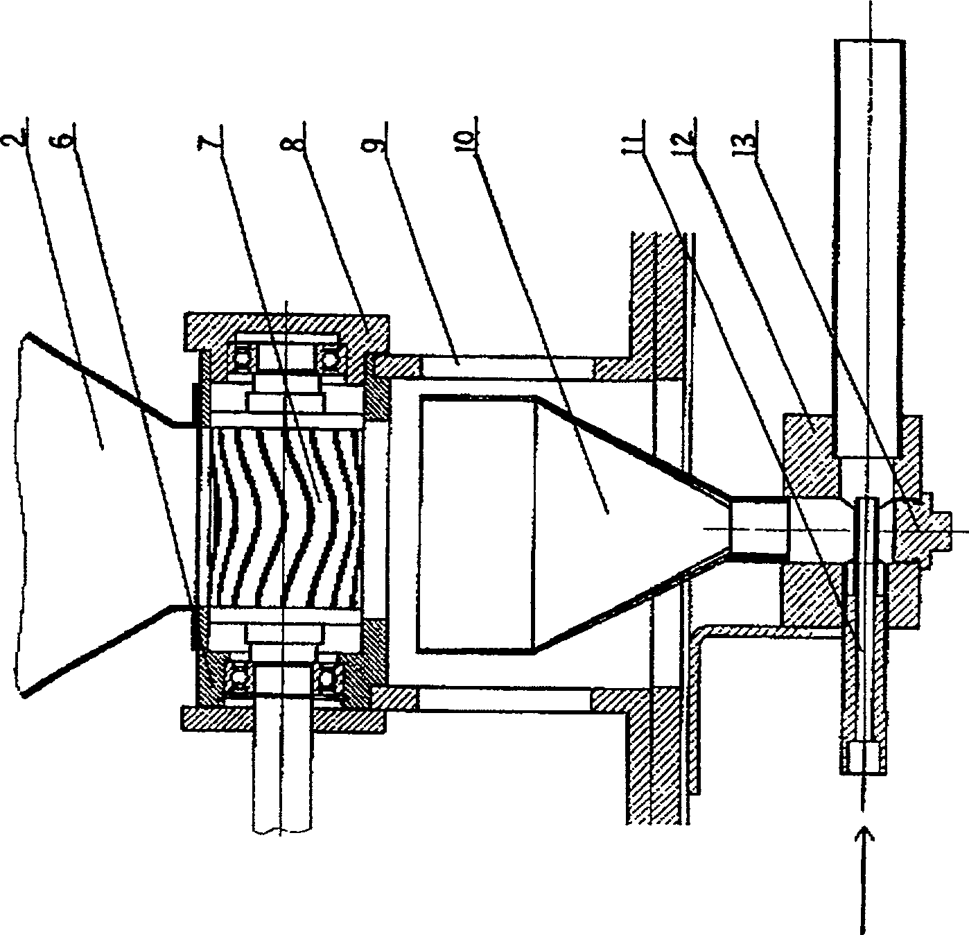 High polymer adjuvant adding device of disposal sanitary product production line