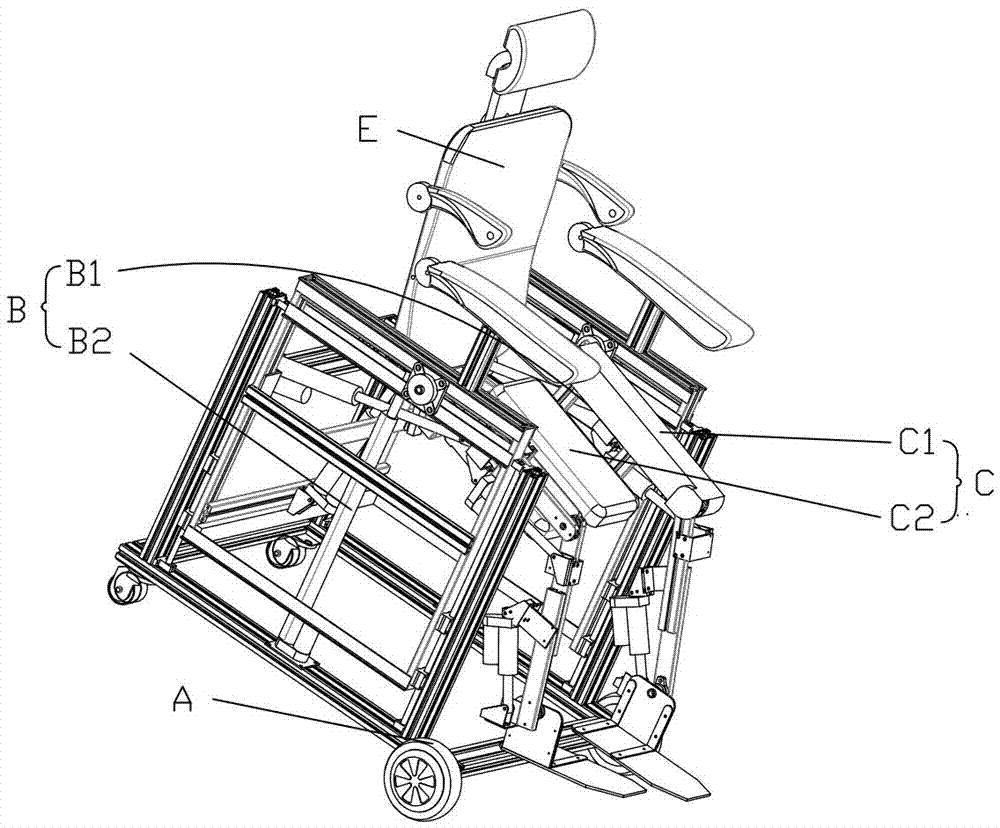 Sitting, standing and lying lower limb rehabilitation robot system