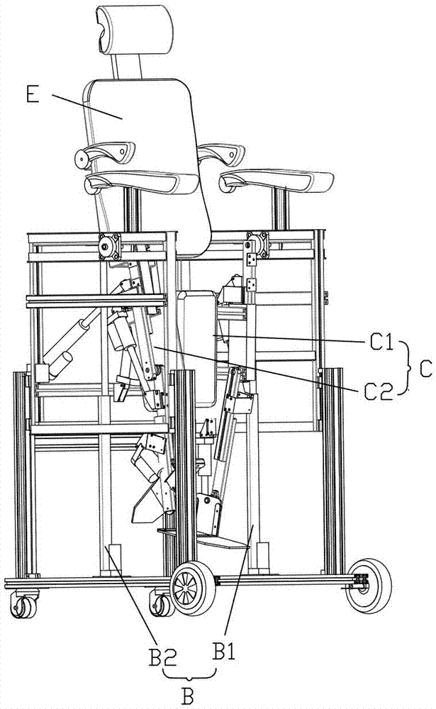 Sitting, standing and lying lower limb rehabilitation robot system