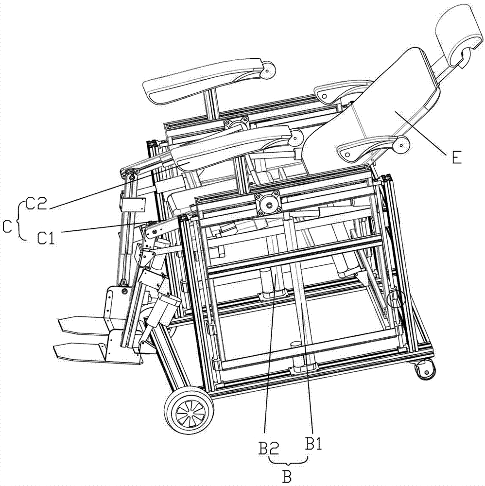 Sitting, standing and lying lower limb rehabilitation robot system