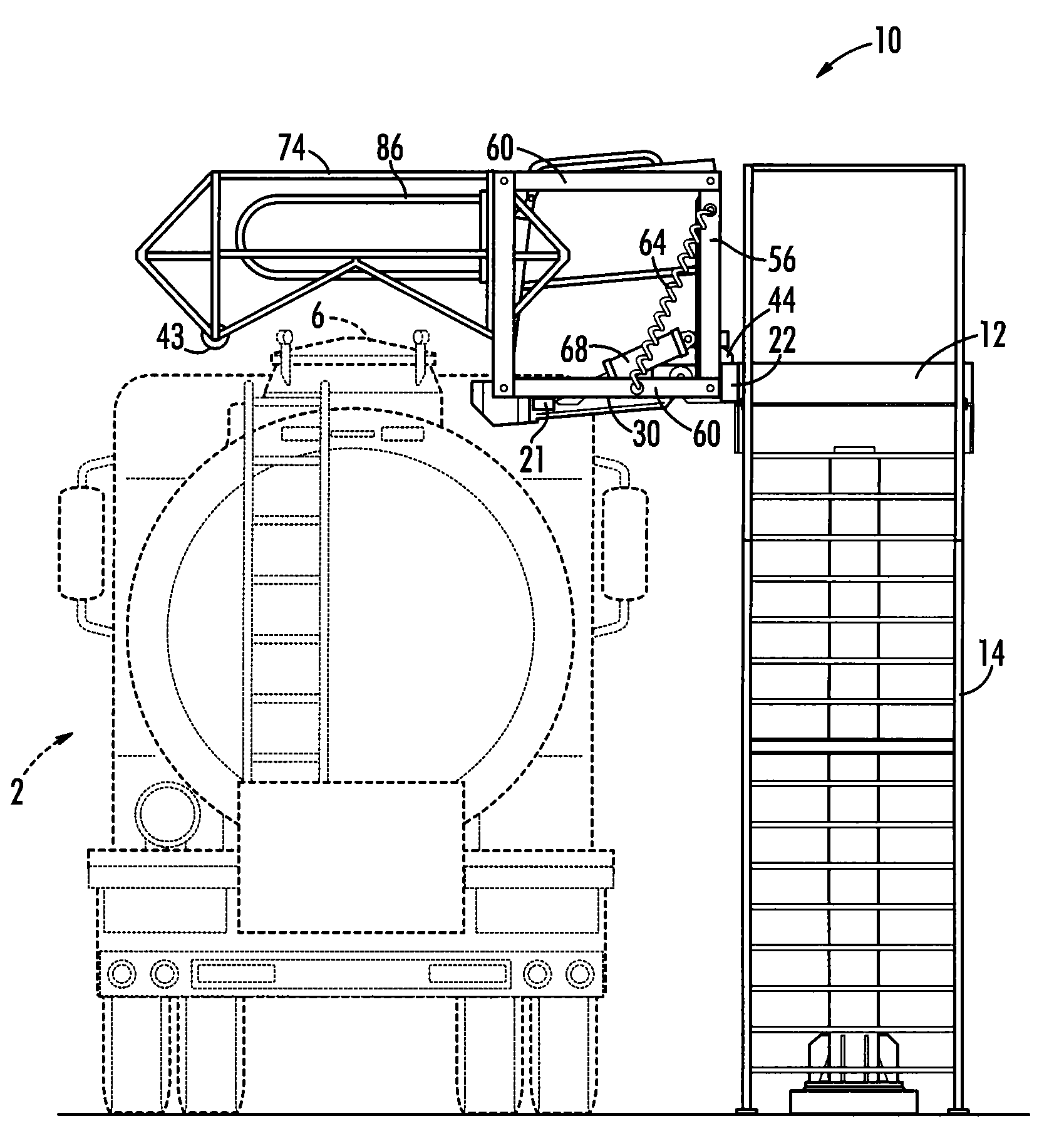 Extended safety cage for retractable gangway