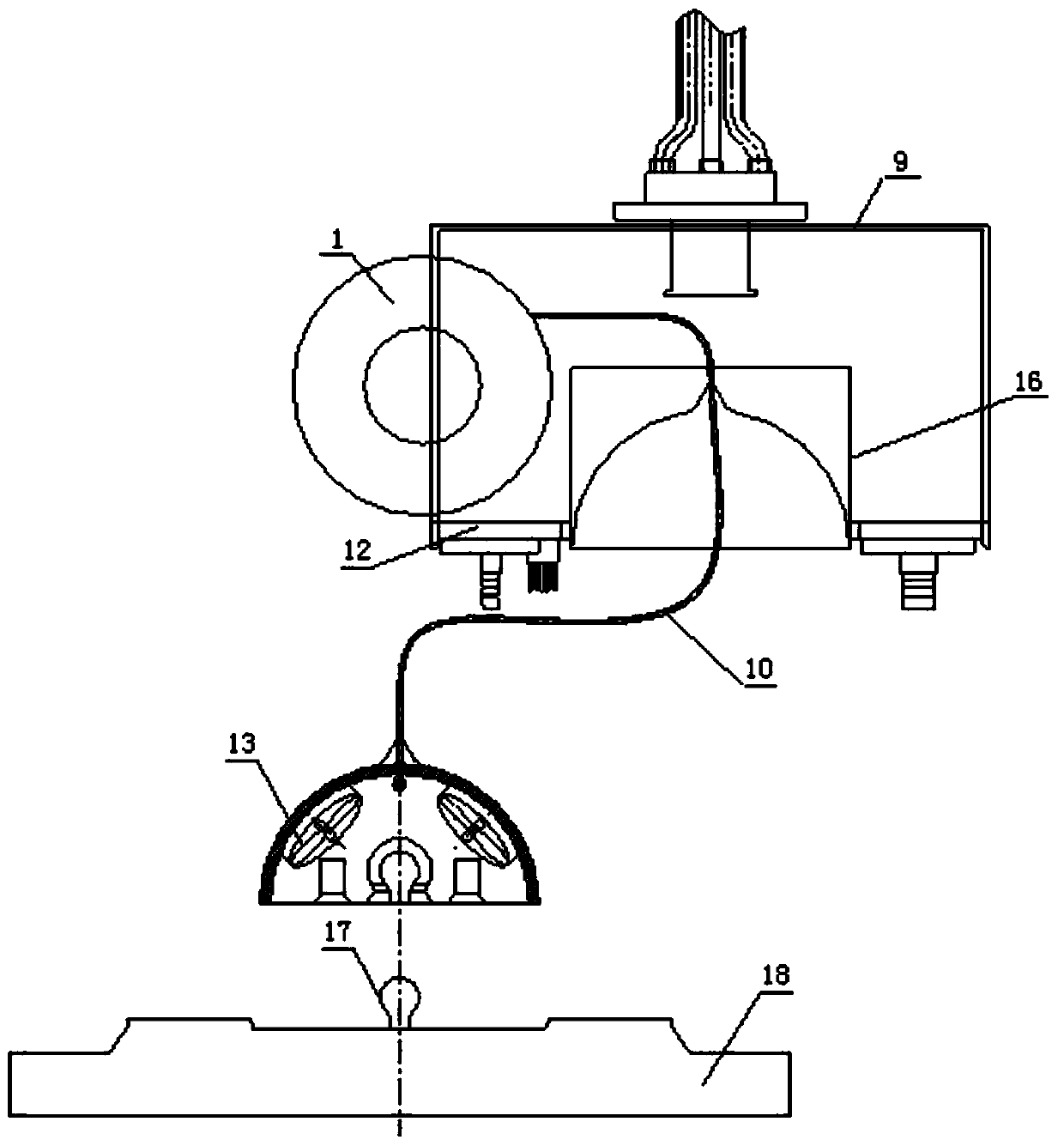 ROV-guided connection device and connection method thereof