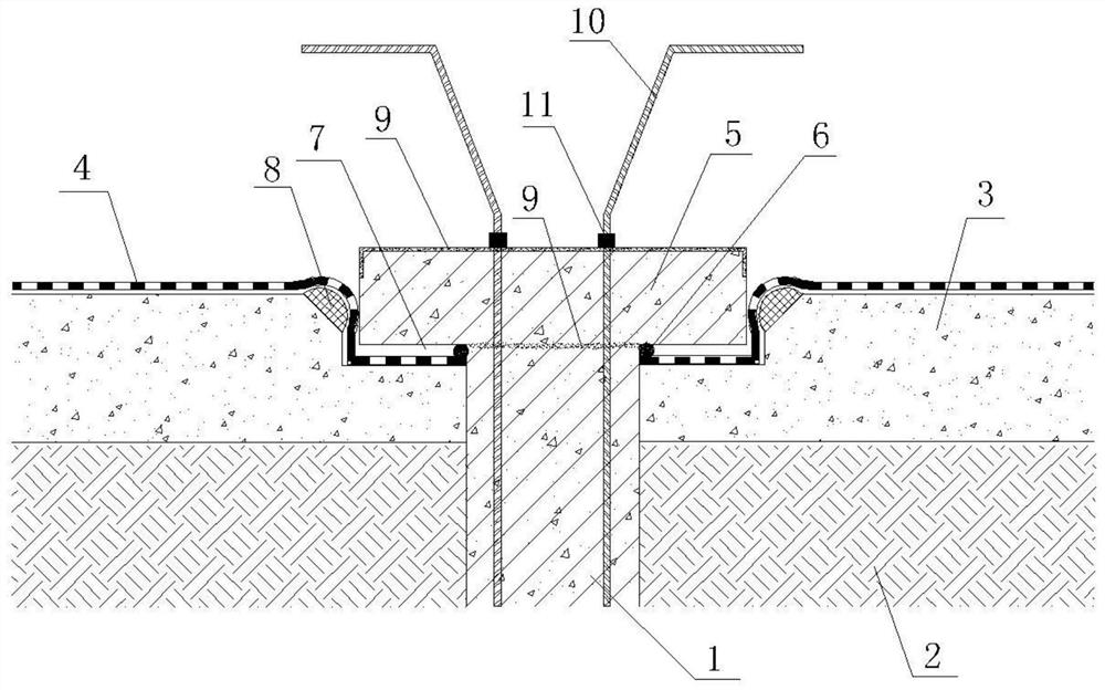 Pile head waterproof structure and construction method thereof