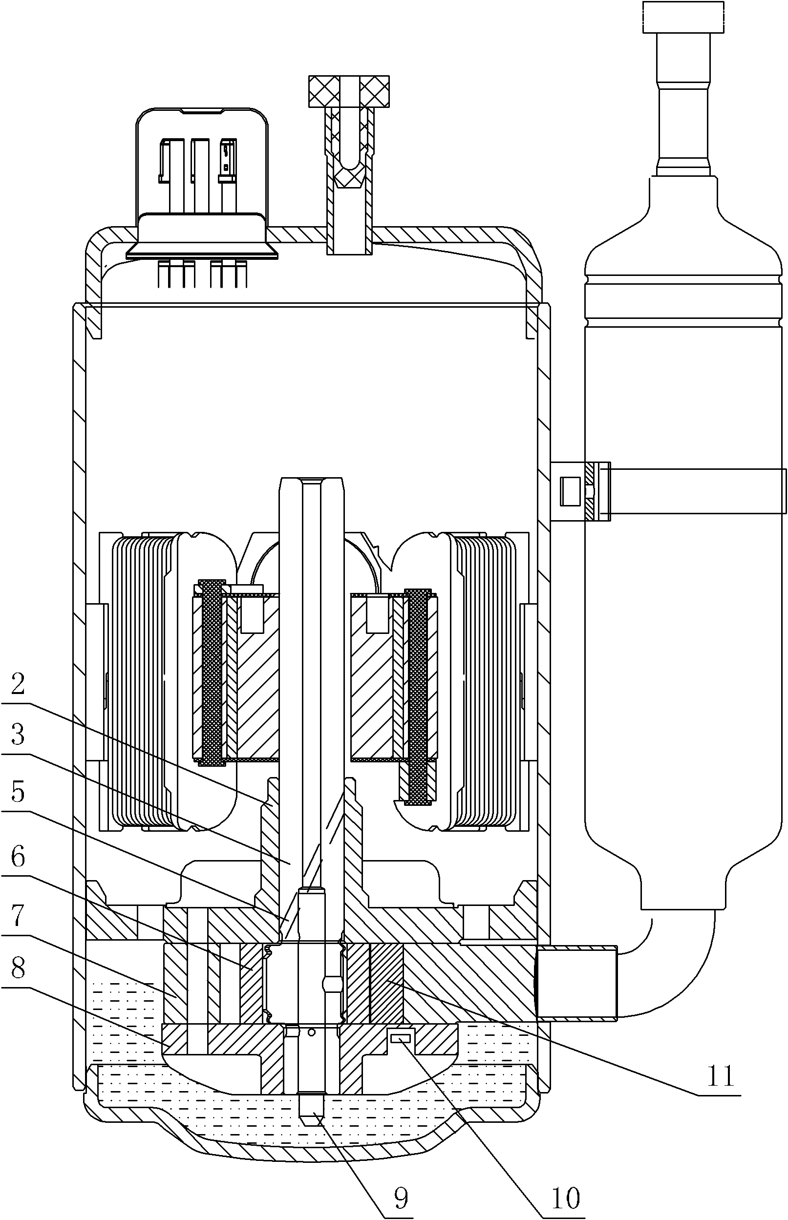 Slide plate lubricating structure of compressor