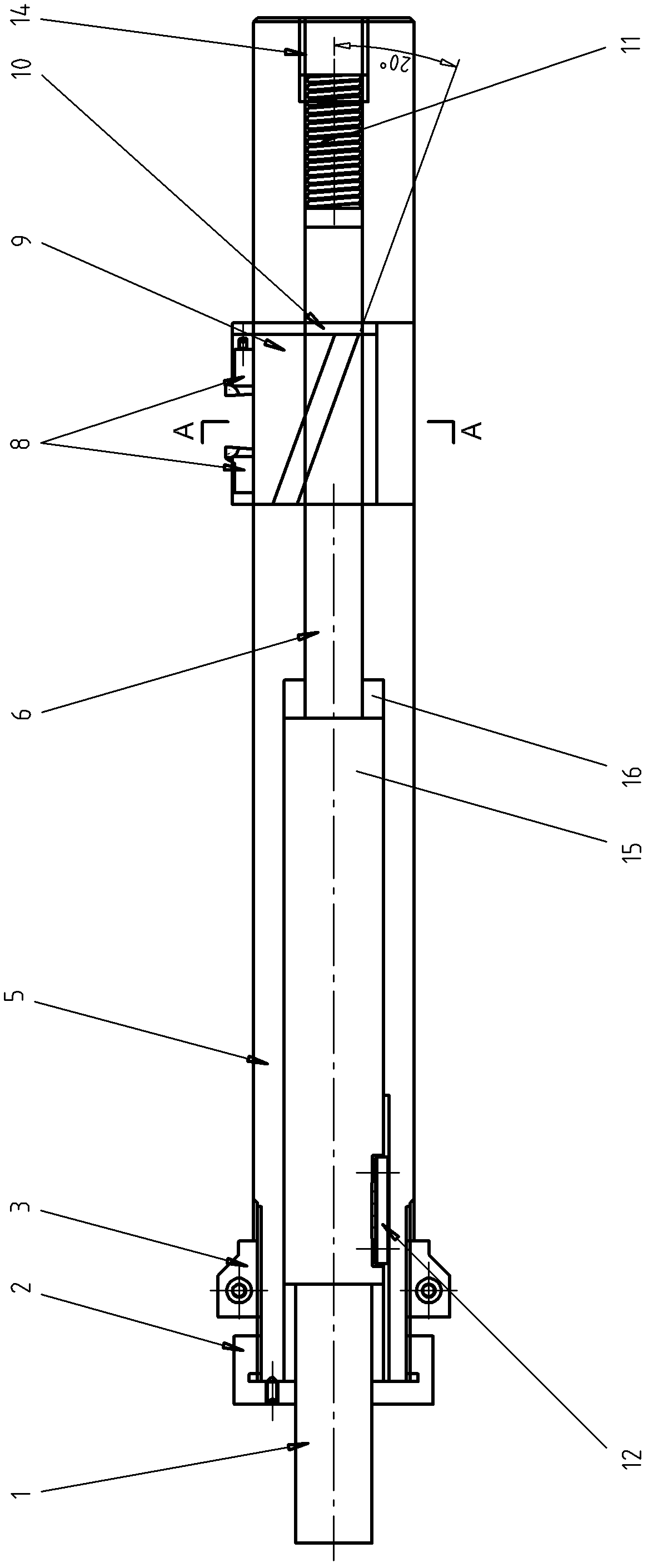 Boring rod component for machining thrust surface of diesel body