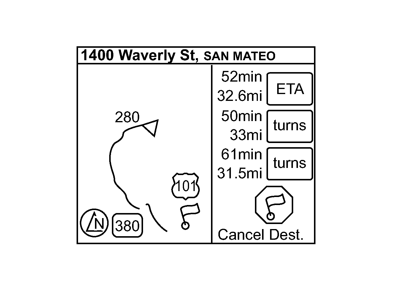 User interface system and method for a vehicle navigation device