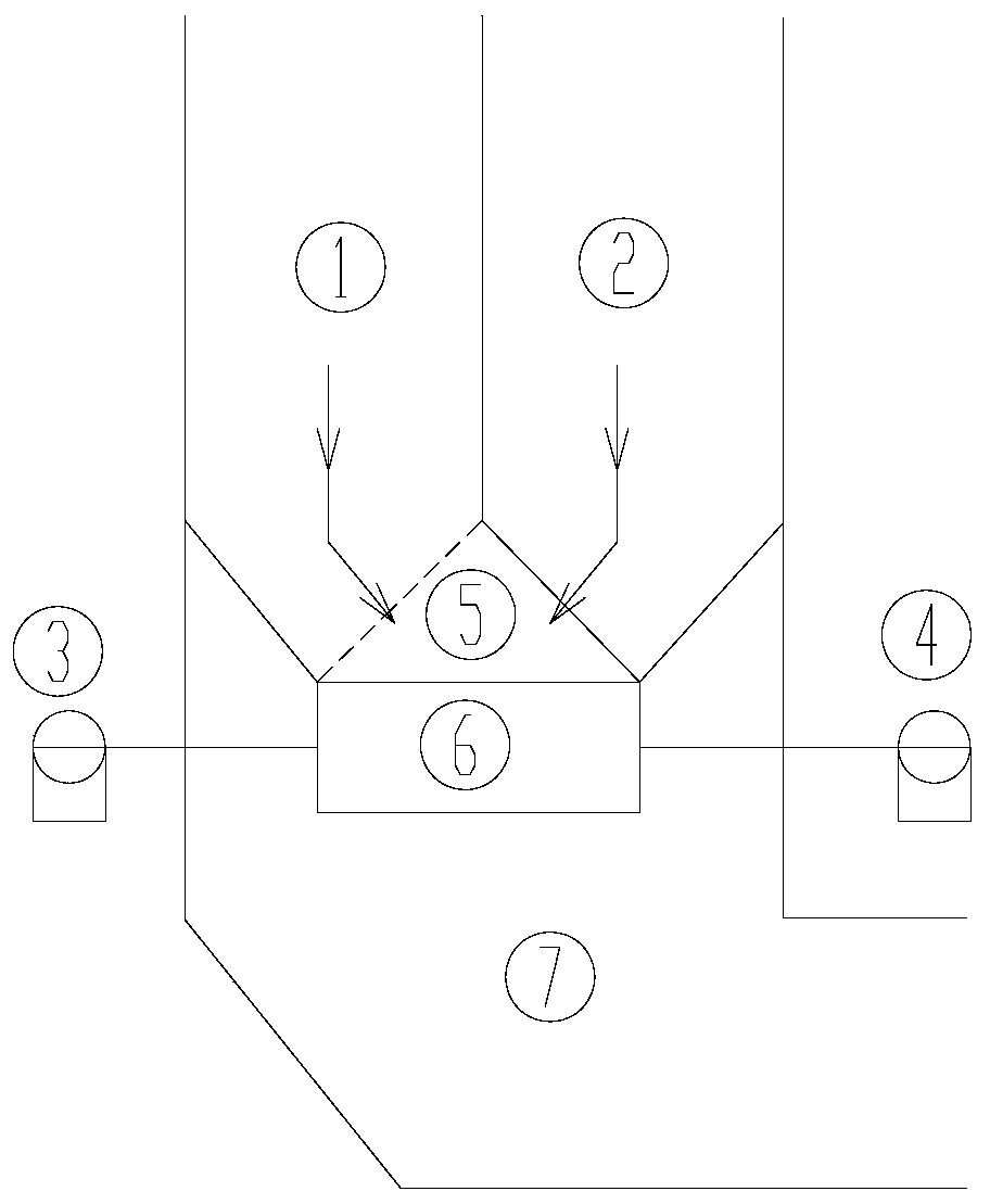 Merged flue adjusting baffle cross arrangement structure and method