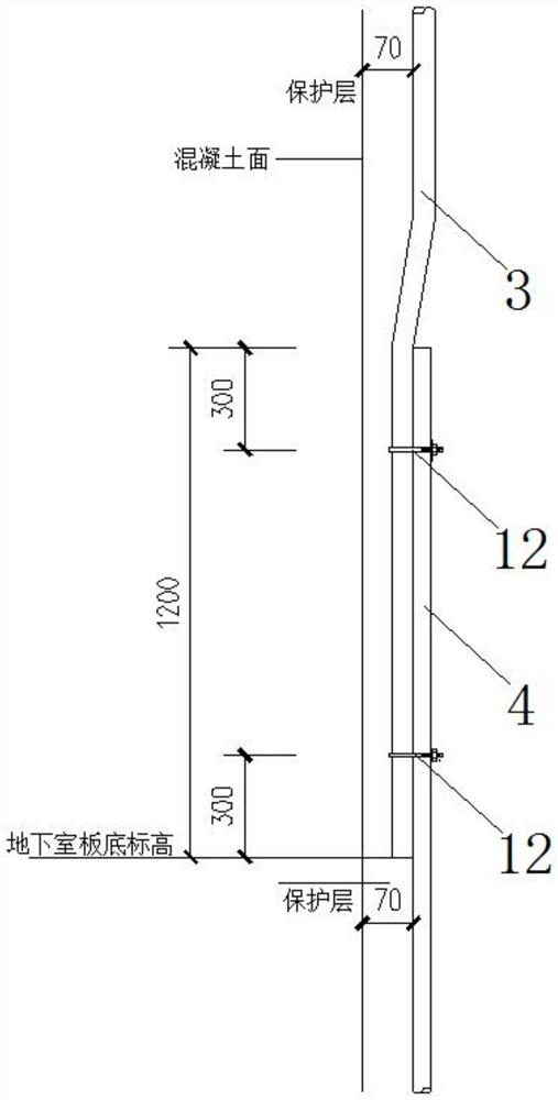 Underground support pile glass fiber rib-reinforcement cage and connecting method thereof