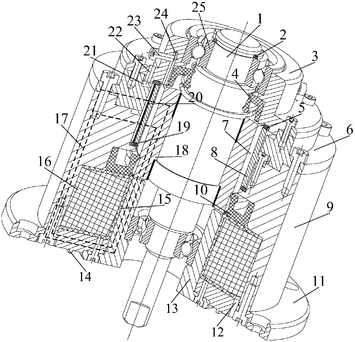 Ultrasonic field and magenetic field coupled rotary type barrel magnetorheological fluid damper