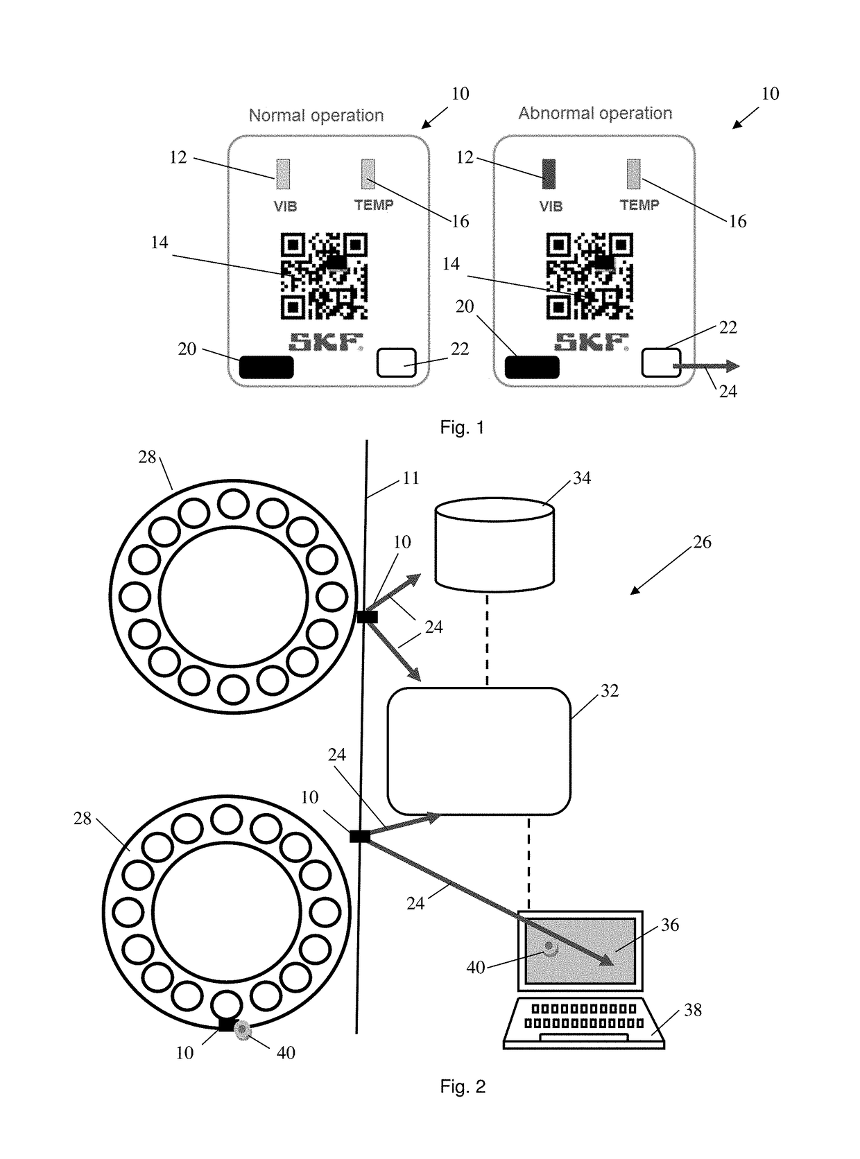 Sticker, condition monitoring system, method & computer program product