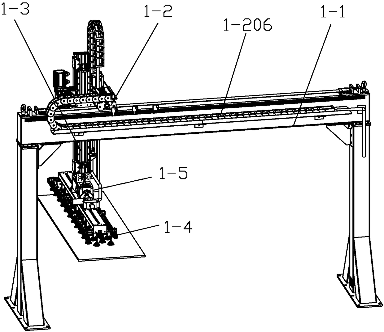 Gantry sucker automatic loading system