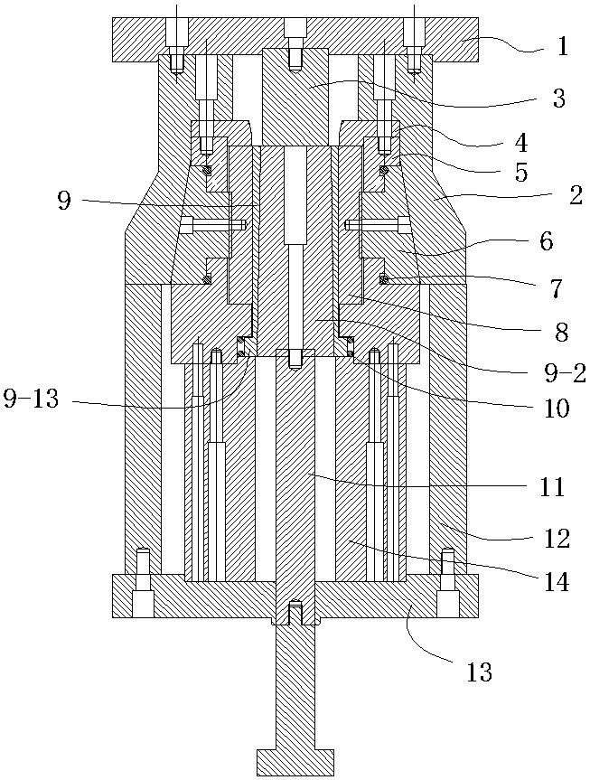 Pressing die for continuous pattern on surface of thin-walled metal shell of cup or kettle