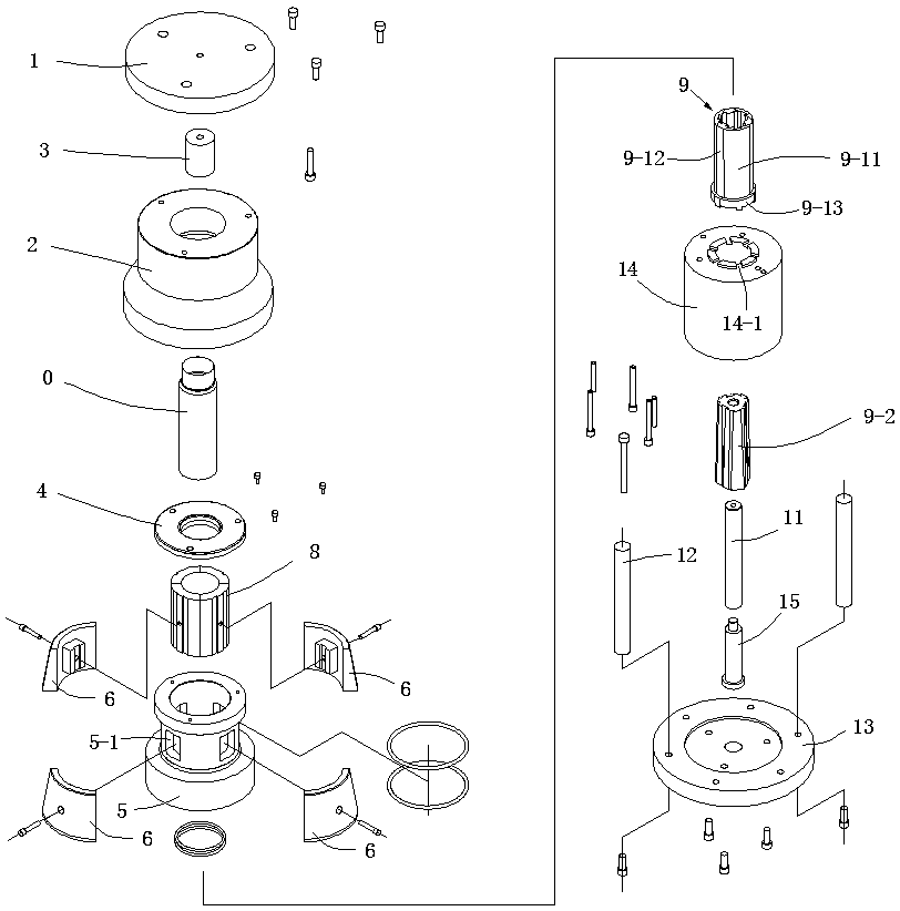 Pressing die for continuous pattern on surface of thin-walled metal shell of cup or kettle