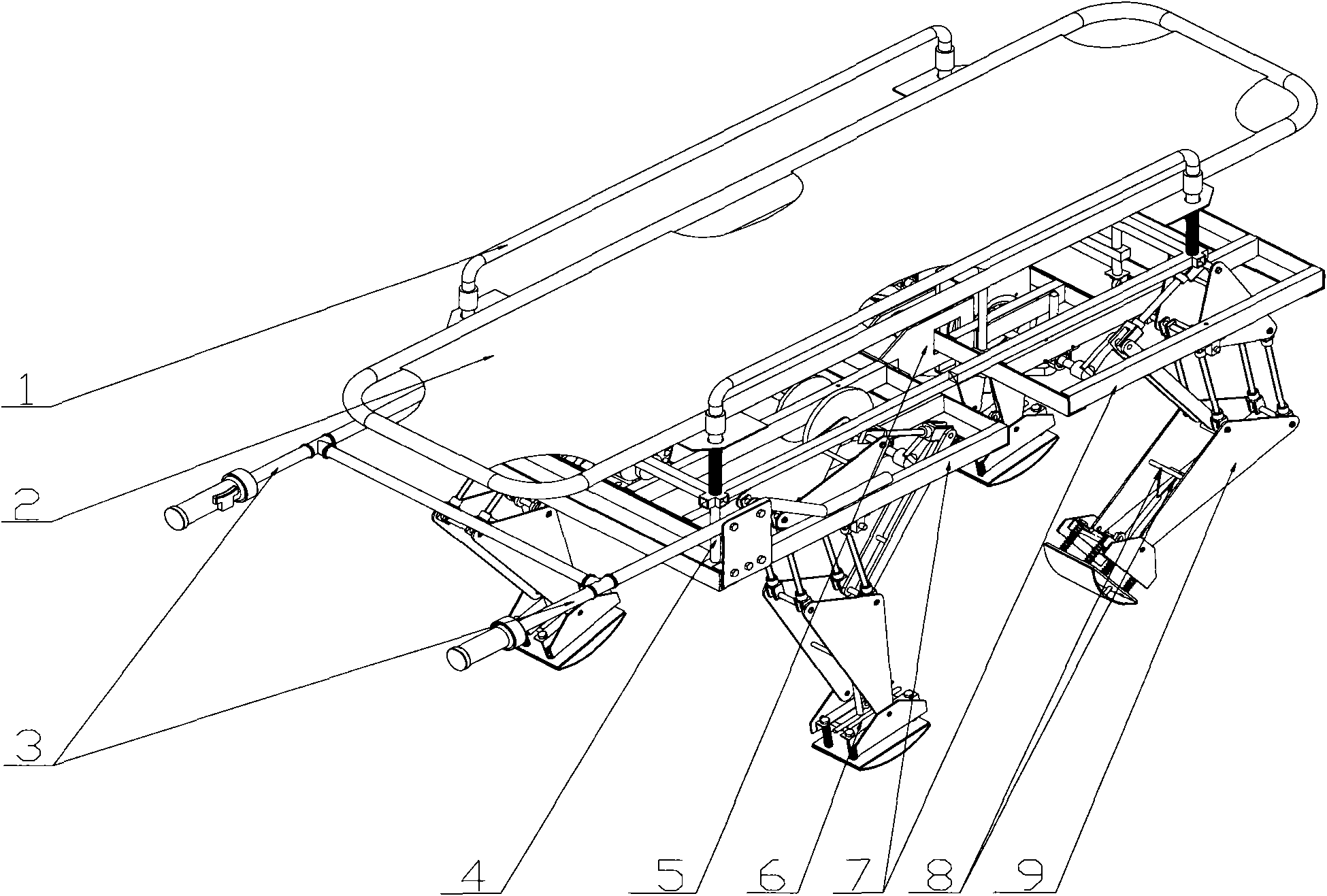 Single-person foot type stretcher vehicle