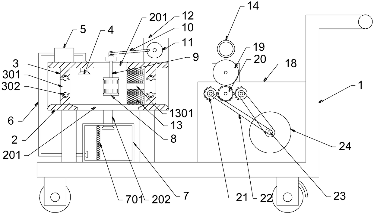 Clean power cable winding device