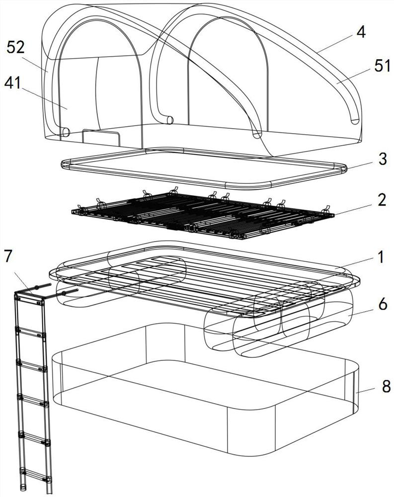 Inflatable car roof tent