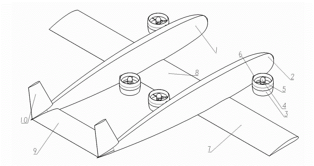 Pneumatic layout of vertical taking-off and landing aircraft with tilted duct