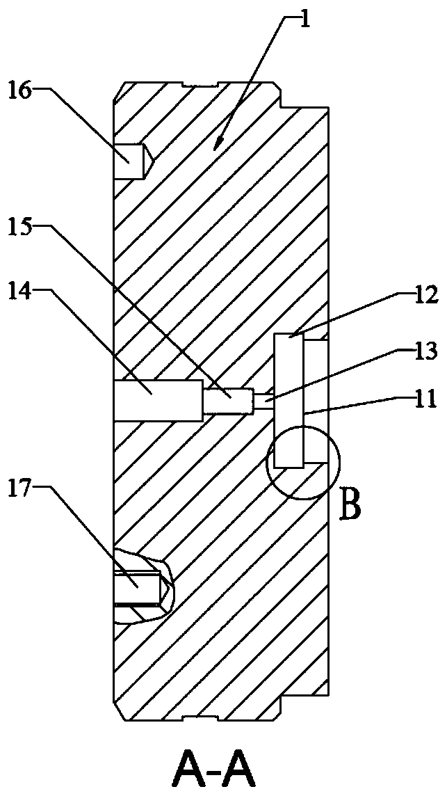 A mold with a diversion groove connected with a T-shaped groove