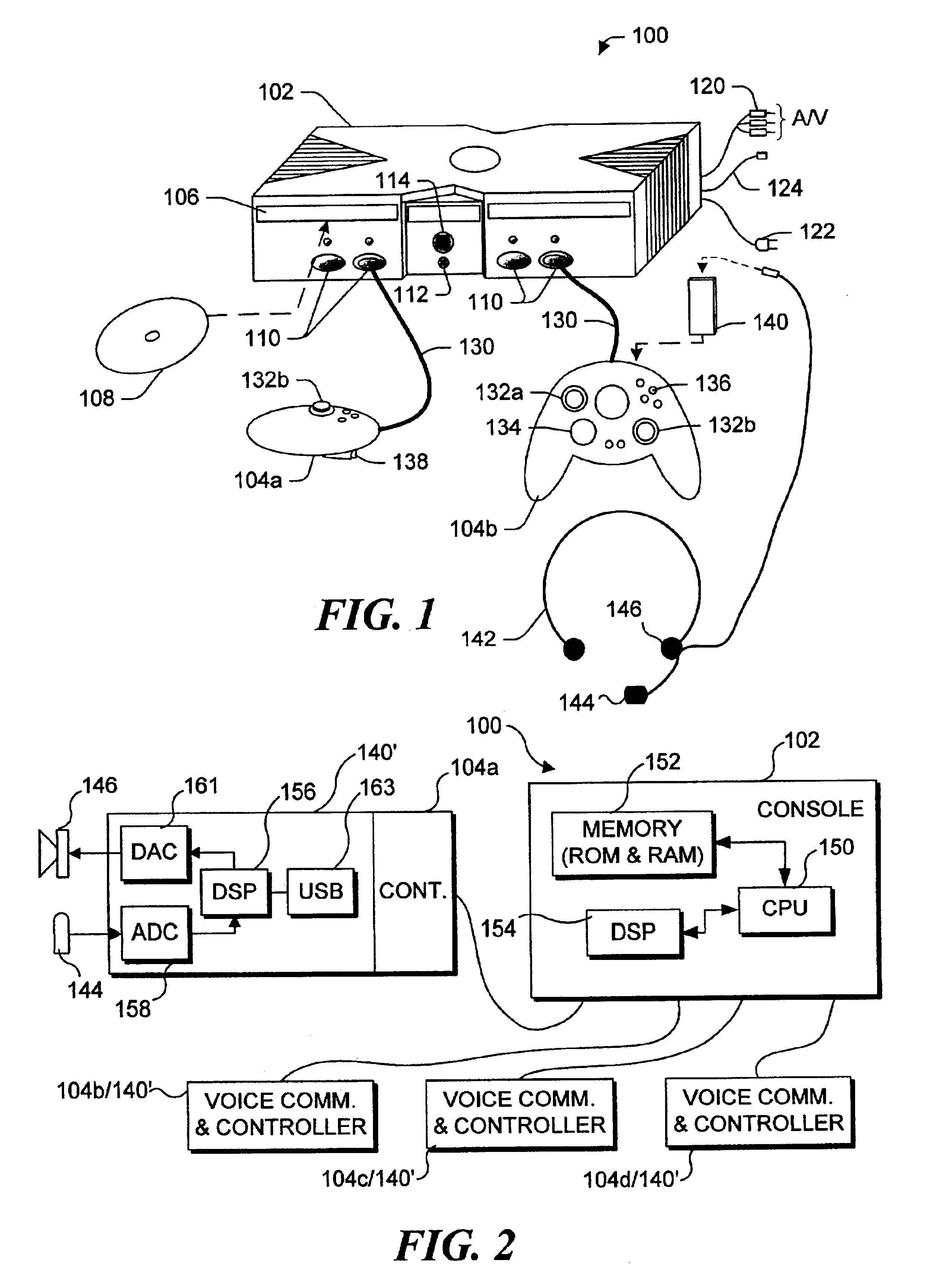 Use of multiple player real-time voice communications on a gaming device