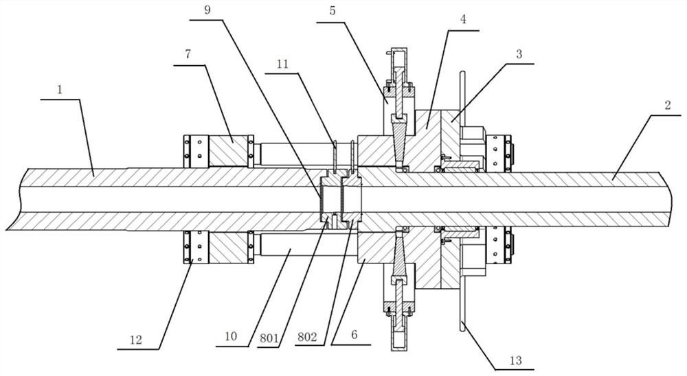 A wind tunnel diaphragm clamping device