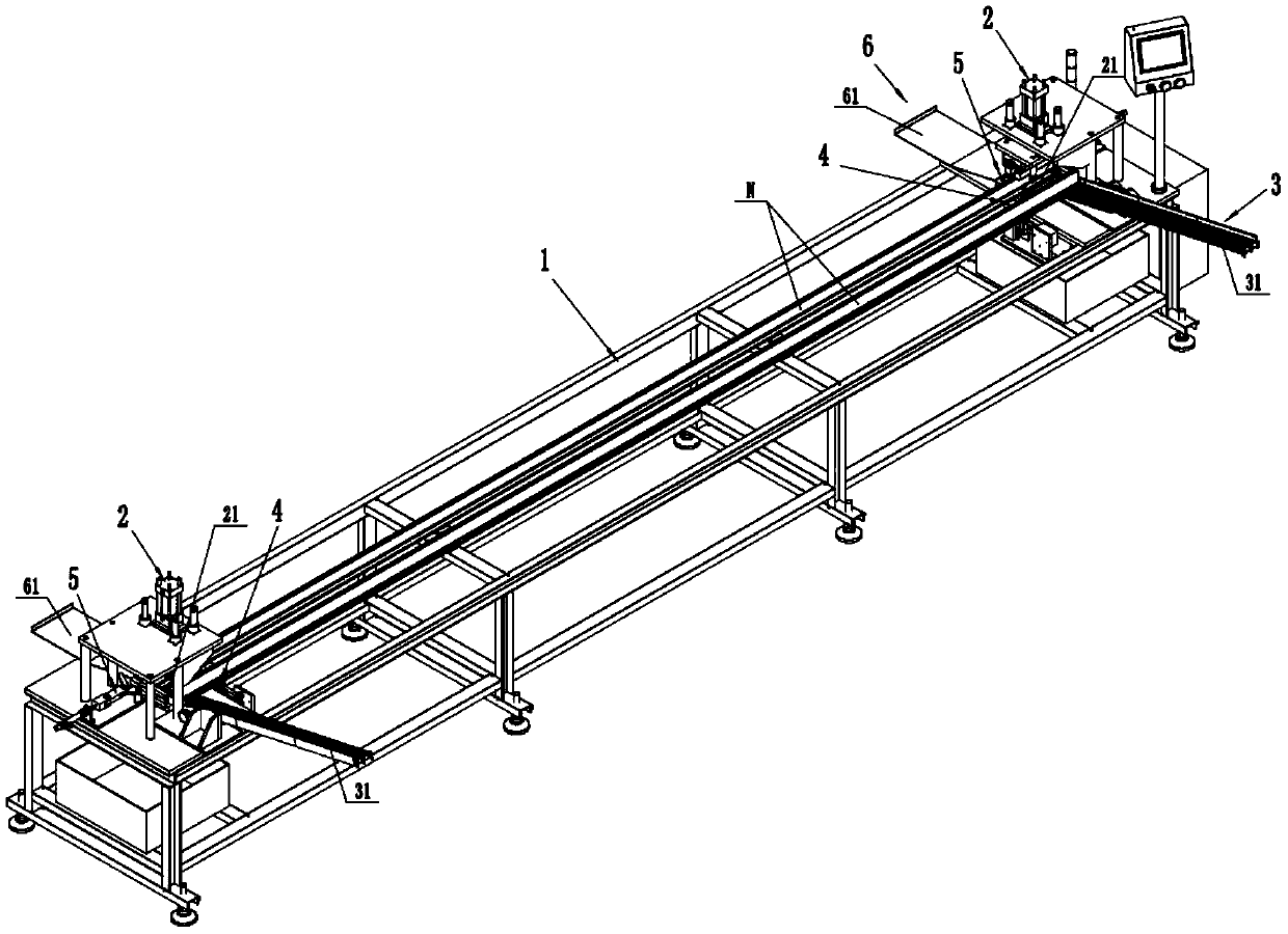 Synchronous punching equipment at both ends of a few-shaped steel beam