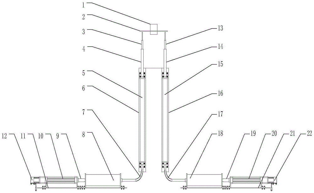 Hydrostatic transmission large-range displacement two-way detection device