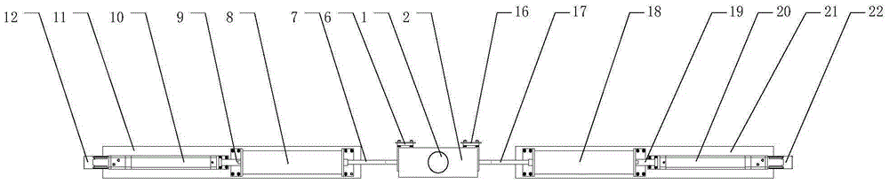 Hydrostatic transmission large-range displacement two-way detection device