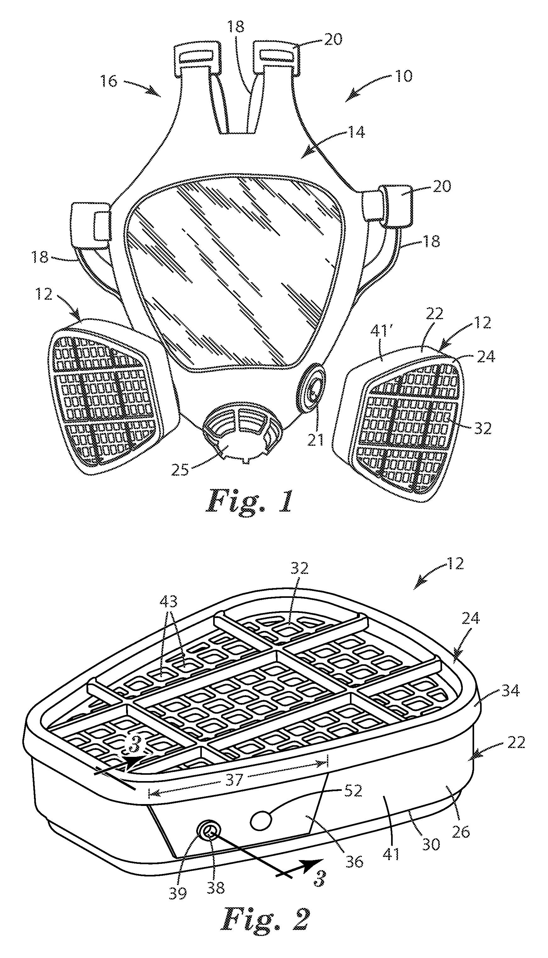 Filter cartridge having cone of visibility for end-of-service-life-indicator (ESLI)