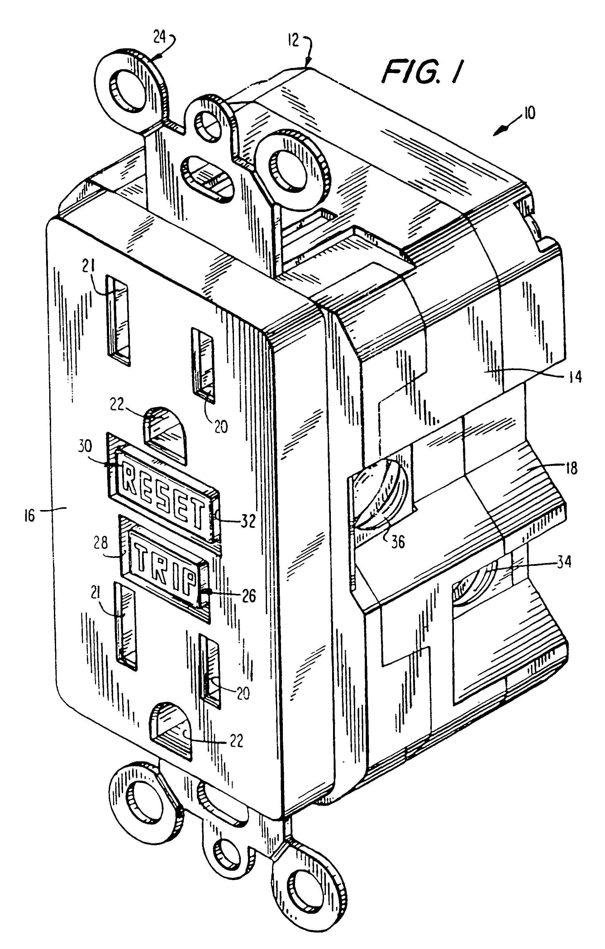 Circuit interrupting device with single throw, double mode button for test-reset function