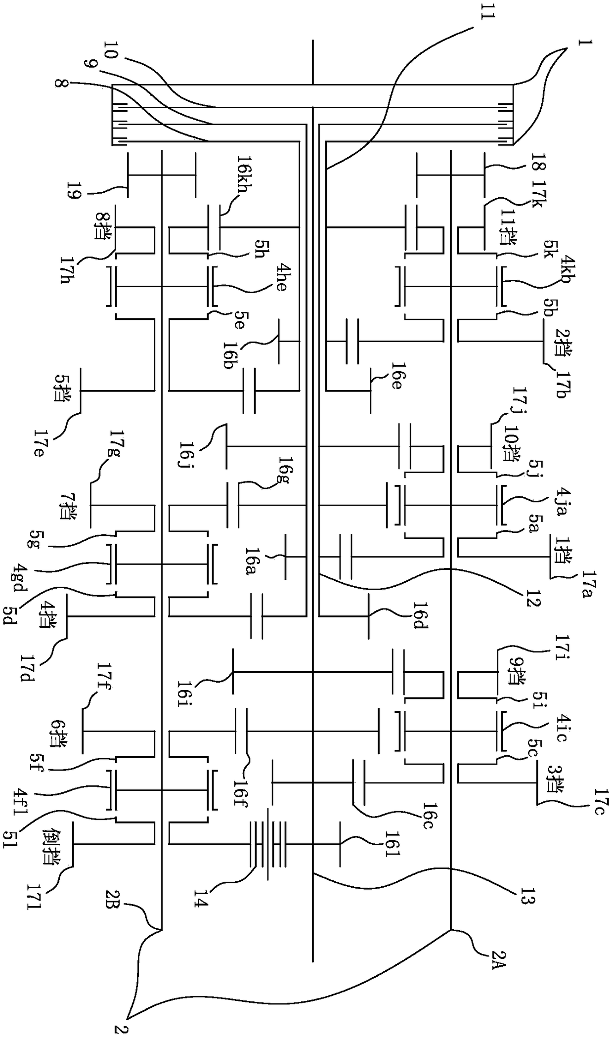 Triple-clutch parallel-shaft-output automatic transmission