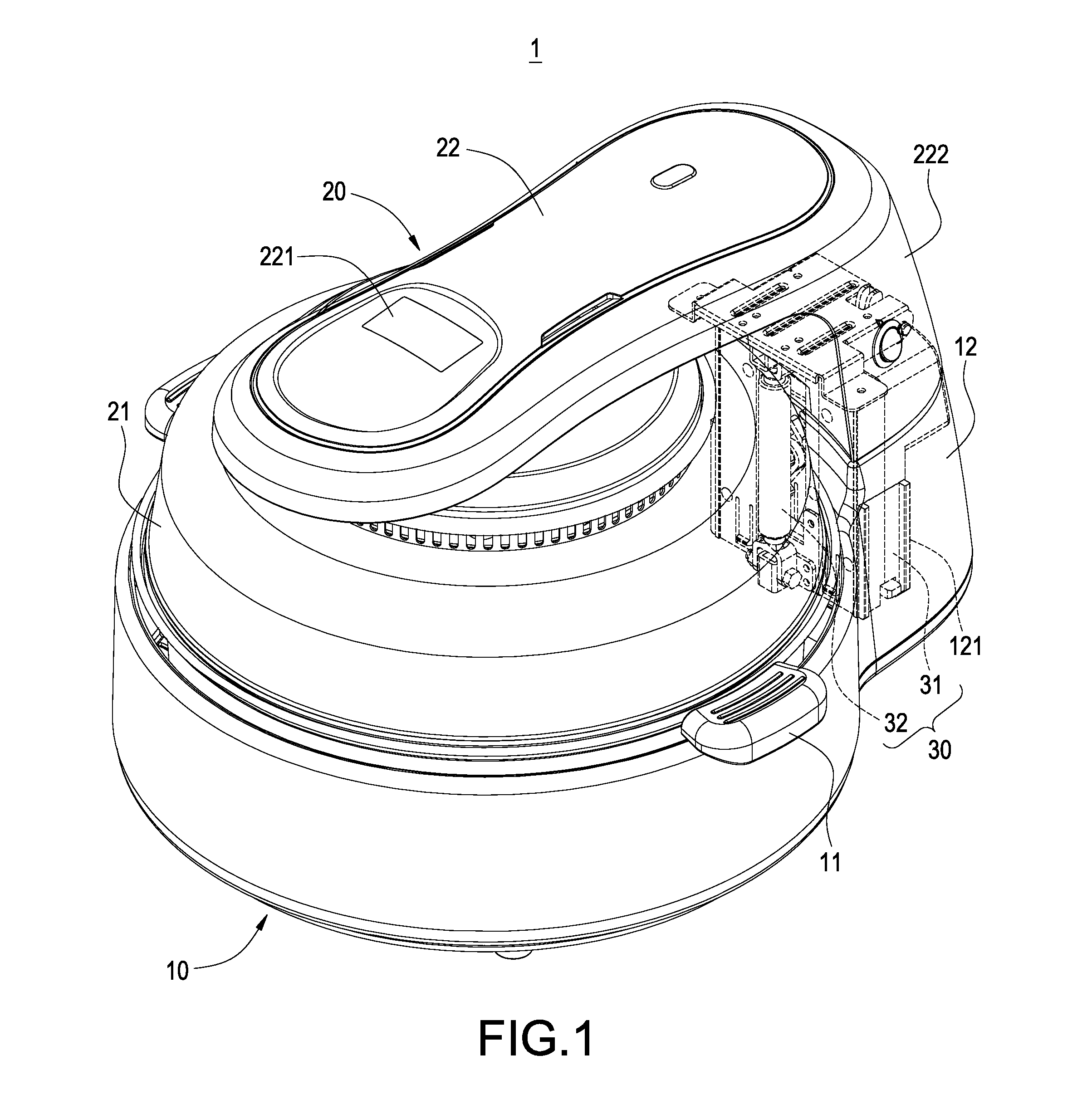 Pot with a cover-lifting mechanism