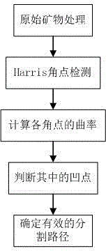 Image segmentation method for micro-fine cohesive core particles based on angular point and curvature detection