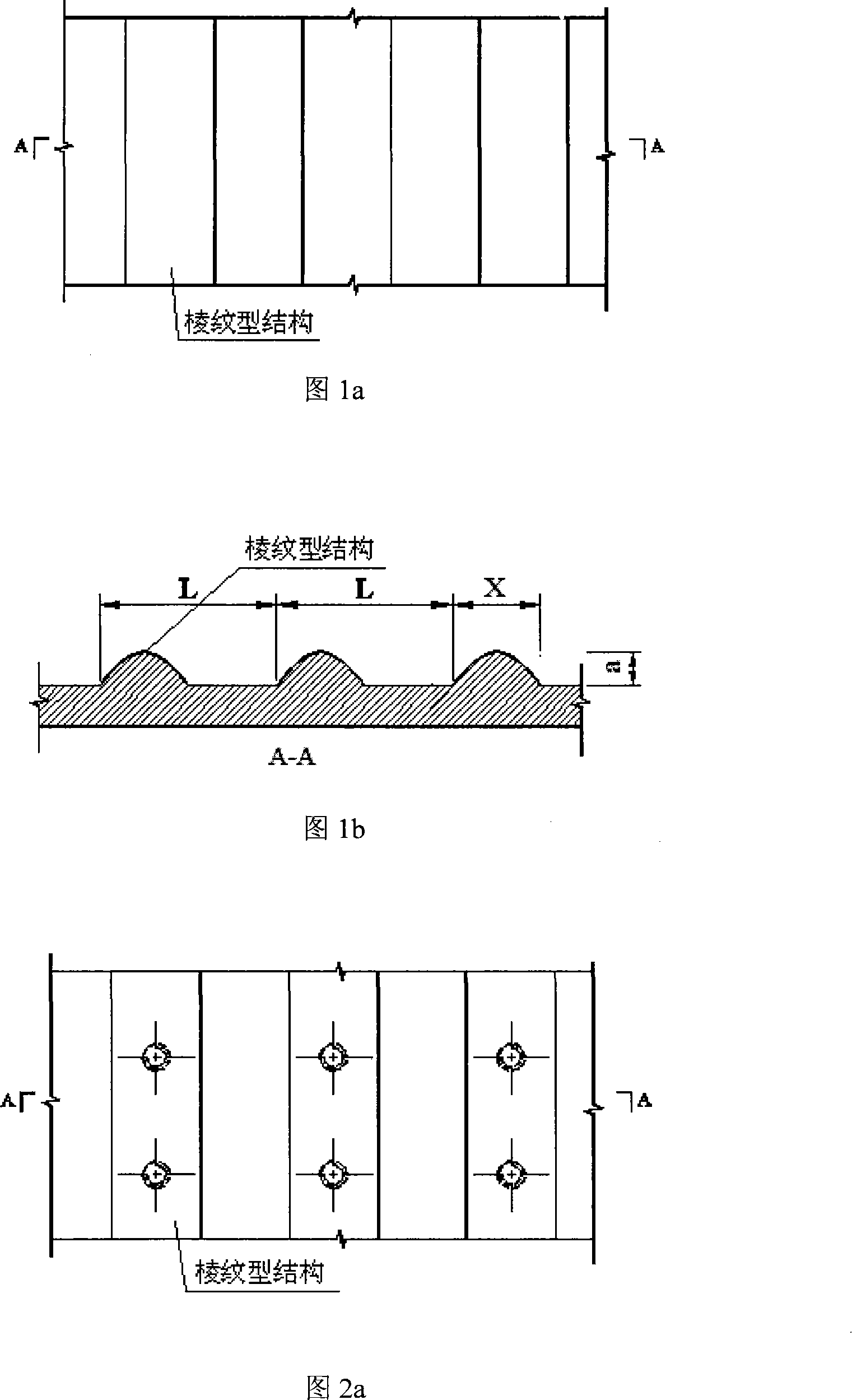 Rib type bionic abrasion-proof structure surface