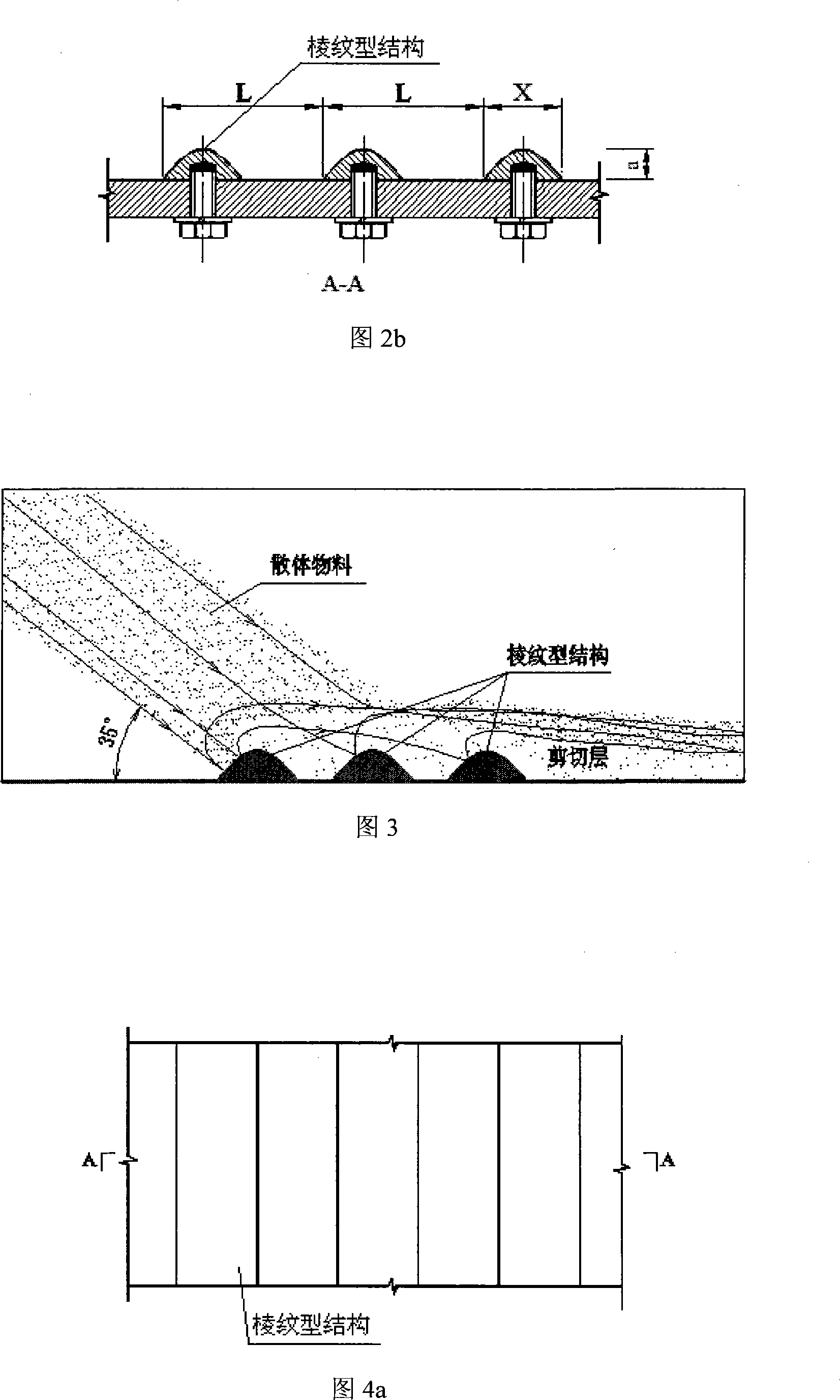 Rib type bionic abrasion-proof structure surface